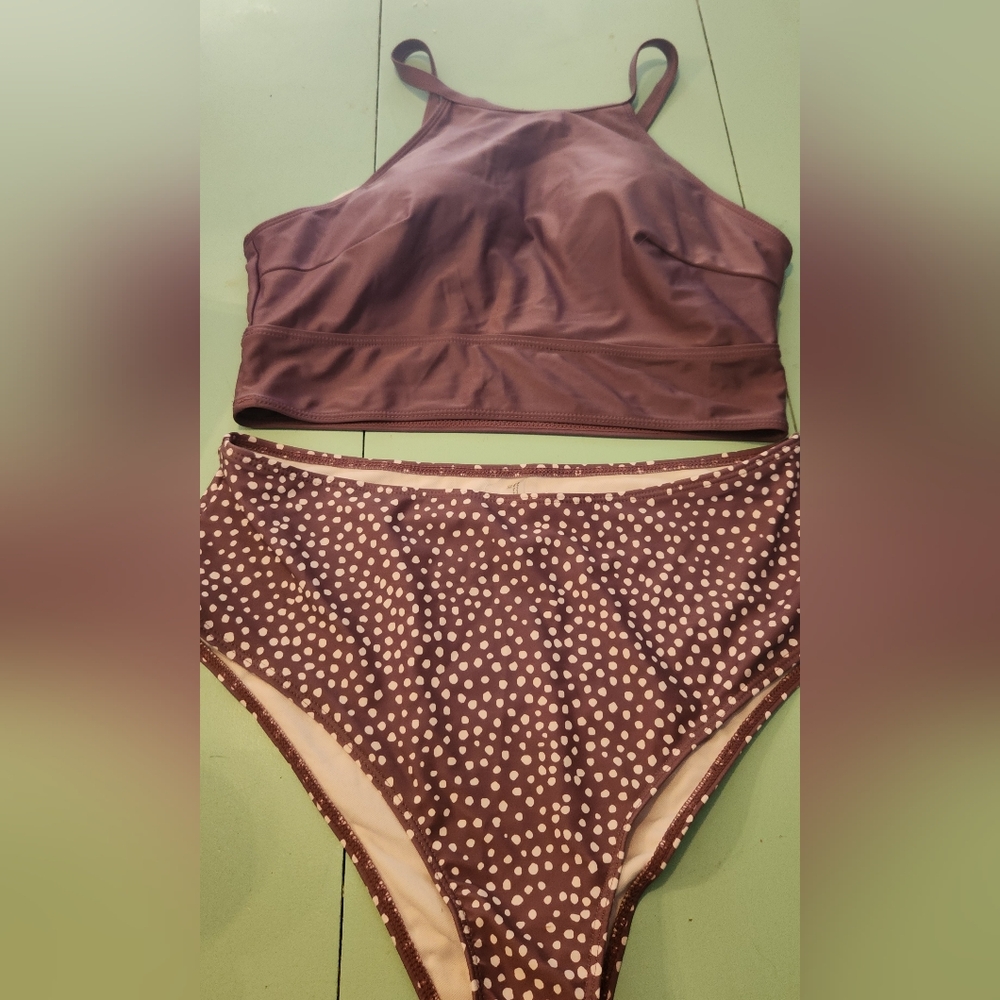 Purple Polka Dot Bikini Set